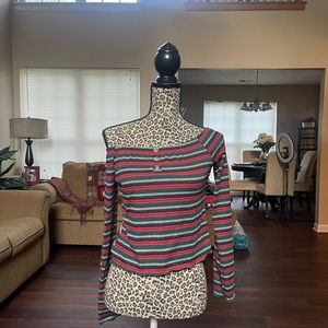 Red & Green Ultra Flirt Top